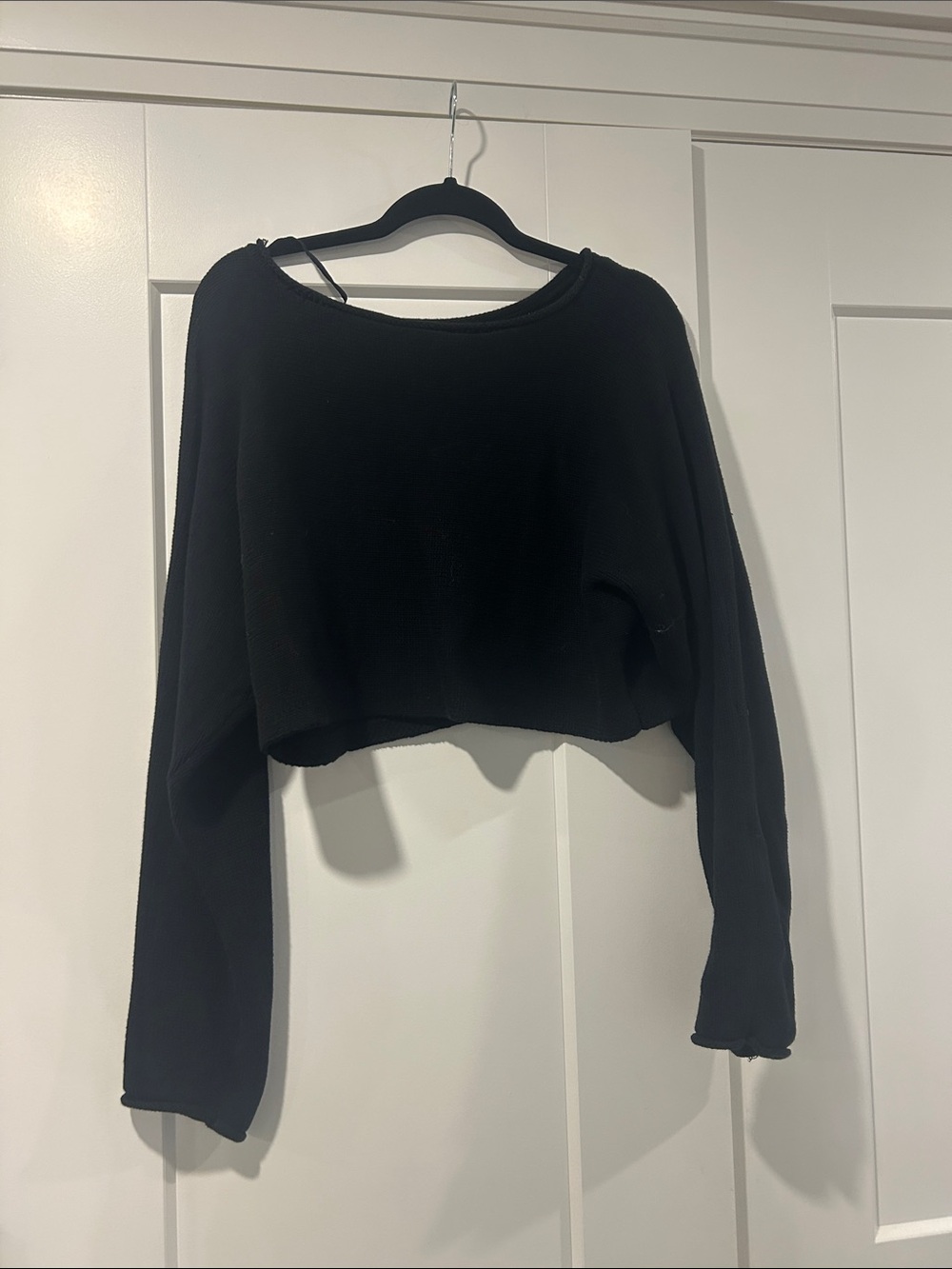 Garage Classic Black Cropped Long-Sleeve Top - Women